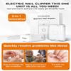 YIYOHAYA Electric Nail Clipper, Automatic Nail Trimmer with Nail File LED Light, Nail Scraps Storage, Rechargeable Nail Clippers, Conpact Portable Travel Nail Cutter for Seniors Adults Babies, White view 2