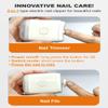 YIYOHAYA Electric Nail Clipper, Automatic Nail Trimmer with Nail File LED Light, Nail Scraps Storage, Rechargeable Nail Clippers, Conpact Portable Travel Nail Cutter for Seniors Adults Babies, White view 3