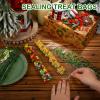Chiisong 100 Pcs Winter Cellophane Treat Bags Bulk 2 x 10 Inch Holly Pretzel Rod Holly Clear Self Adhesive Cellophane Goody Bags for Holiday Party Supplies view 3