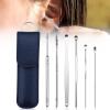 Ear Cleaner, 2024 New Satinless Steel 360 Spiral Earwax Cleaner Tool Set with Pu Leather Case, Household Creative Portable Ear Cleaning Kit for Men and Women(Blue,3pcs) view 1