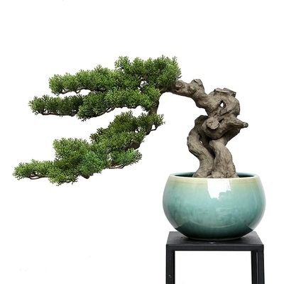 YXIANG56Q Fake Plants Artificial Arborvitae Pine Artificial Potted Plant Living Room Welcoming Pine Small Bonsai Creative Twisted Shape Coffee Table Decoration Bonsai Tree, yuqing2022