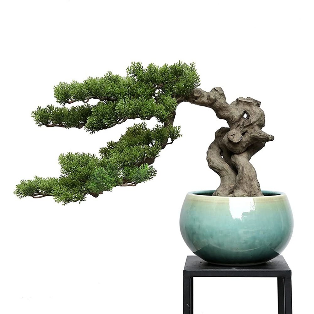 YXIANG56Q Fake Plants Artificial Arborvitae Pine Artificial Potted Plant Living Room Welcoming Pine Small Bonsai Creative Twisted Shape Coffee Table Decoration Bonsai Tree, yuqing2022