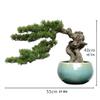 YXIANG56Q Fake Plants Artificial Arborvitae Pine Artificial Potted Plant Living Room Welcoming Pine Small Bonsai Creative Twisted Shape Coffee Table Decoration Bonsai Tree, yuqing2022 view 2