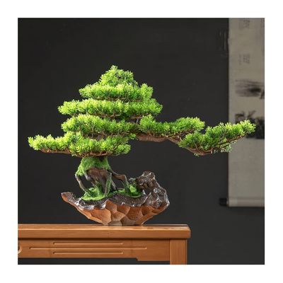 Fake Plants Artificial Bonsai Pine Tree 24 Inch Faux Potted Pine Tree Fake Plants for Home Office Decor, Height 16 Inch Bonsai Tree(C)