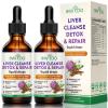 2 Pack Liver Health Liquid Drops - 2000mg Milk Thistle, Dandelion Root, Artichoke, Silymarin Extract, & Turmeric Herbs - Vegan, Non-GMO - 4 Fl Oz (120ml) view 1