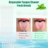 100 Count Disposable Tongue Scraper, Plastic Tongue Cleaner for Adults and Kids, Tongue Scrubber for Oral Care, Promote Fresh Breath view 3