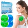 4 Pack Hands-Free Stickable 5" Reusable Gel Ice Pack,Stick-On Cold Compress for Pain Relief, Injuries,Inflammation(2Blue+2Green) view 1