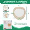 Jointown Foam Absorbent Wound Care Dressing, Adhesive Silicone Sacral Foam Dressing with Border, Waterproof Bed Sore Bandages, 7"x7", 5 PCS view 2
