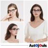 Autojouls 3-Pack Reading Glasses for WomenOprah Style Frame Spring Hinge Clear Lens Readers Glasses, Black DarkTortoise Transparent 1.5 x view 2