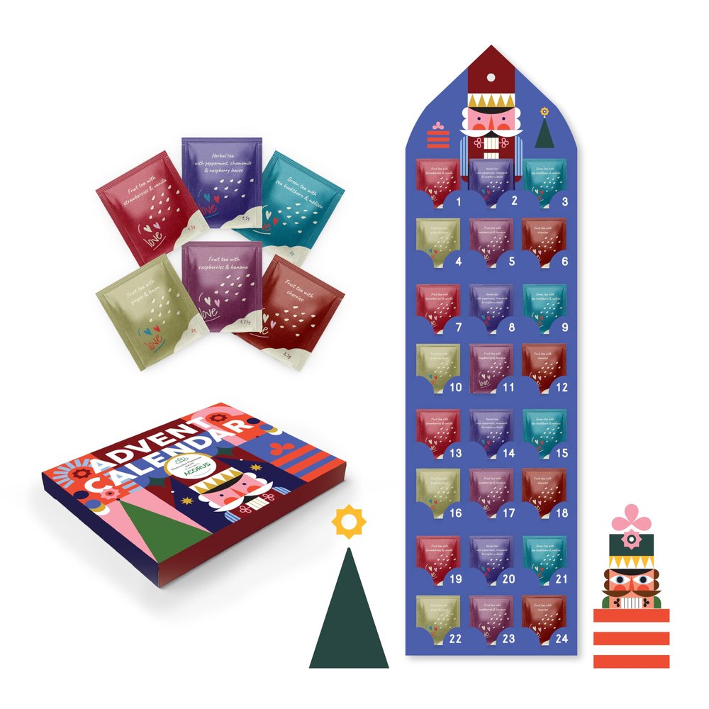 Tea Advent Calendar 2025 Nutcracker by Acorus- 6 Christmasy flavors  24 tea bags For The Christmas Countdown - Gift Idea For Christmas - Limited Edition