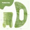 airogym Jade Stone Gua Sha Massage Tool Set Larger Guasha Board with Handle, Jade Stone Guasha Scalp Comb, Muscle Scraping Massage Tools view 2