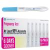 AMPLIM HCG Early Detection Pregnancy Test Bulk Stick  6-Days Sooner, Extra Sensitive 10 MIU/mL, Midstream  Mom 2-Sec Easy Home Tests, 99.99% Accurate Pregnant Test Result (6 Pack) view 1