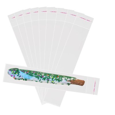 JOSDIOX Self Sealing Cellophane Pretzel Bags 2x10 Inches 300pcs, Thickened Pretzel Rod Bag, Resealable for Packaging ICY Candy Popsicle, Favors, Products
