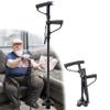 Folding Walking Cane with LED Light w/Extra Rotating Support Handle, Lightweight, 4 Adjustable Height, Self Standing Quad Base, view 1