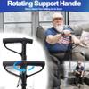 Folding Walking Cane with LED Light w/Extra Rotating Support Handle, Lightweight, 4 Adjustable Height, Self Standing Quad Base, view 3