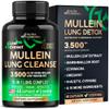 Mullein Lung Detox - Mullein Leaf Extract - Marshmallow Root | Echinacea | Oregano | Quercetin | NAC - 15-in-1 Lung Support & Cleanse for Smokers Supplement - Made in USA - As Drops - 60 Capsules view 1