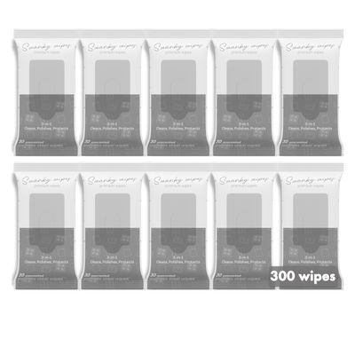 Swanky Stainless Steel Cleaner Wipes - Grime & Grease Remover Kitchen Cleaning Supplies - Clean & Shine, For Stove Top, Refrigerator, Sink, Oven, & Household Appliances - Soft Wipes, 300 Count