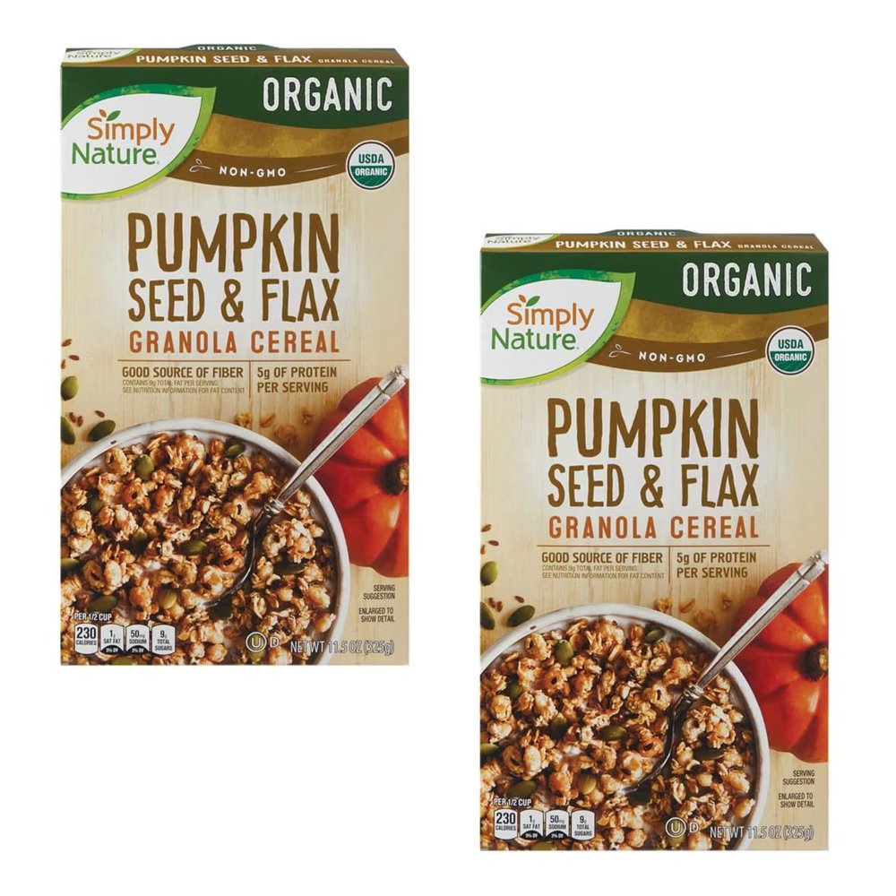 2-PACK Organic Pumpkin Seed & Flax Granola Cereal, 11.5 oz