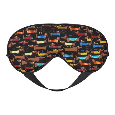 I Love My Dog Dachshunds Eye Mask, Blackout Eye Mask unisex,Sleep Eye Covers with Adjustable Straps, Travel Eye Mask