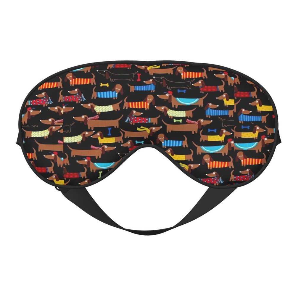 I Love My Dog Dachshunds Eye Mask, Blackout Eye Mask unisex,Sleep Eye Covers with Adjustable Straps, Travel Eye Mask