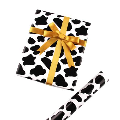 LuyaVogue 6PCS Creative and Sexy Leopard,Snake and Cowhide Print Gift Wrapping Paper for Personalized DIY Gift Packaging or Book Cover (Cow Pattern)