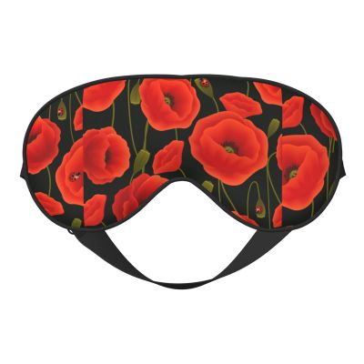 poppy flowers Eye Mask, Blackout Eye Mask unisex,Sleep Eye Covers with Adjustable Straps, Travel Eye Mask