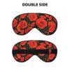 poppy flowers Eye Mask, Blackout Eye Mask unisex,Sleep Eye Covers with Adjustable Straps, Travel Eye Mask view 2