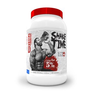 5% Nutrition Rich Piana Shake Time | 24g Animal Based Protein Drink | Grass-Fed Beef Isolate, Chicken, Egg | No Sugar or Soy (Cookies & Cream)