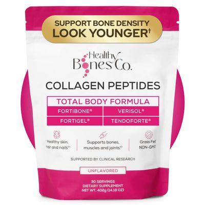 FORTIBONE Premium Bone Health Collagen Peptides w/FORTIGEL, VERISOL, TENDOFORTE | Clinically-Supported for Bones Joints Skin Hair Nails | Hydrolyzed Collagen Anti-Aging Formula | 30 Servings