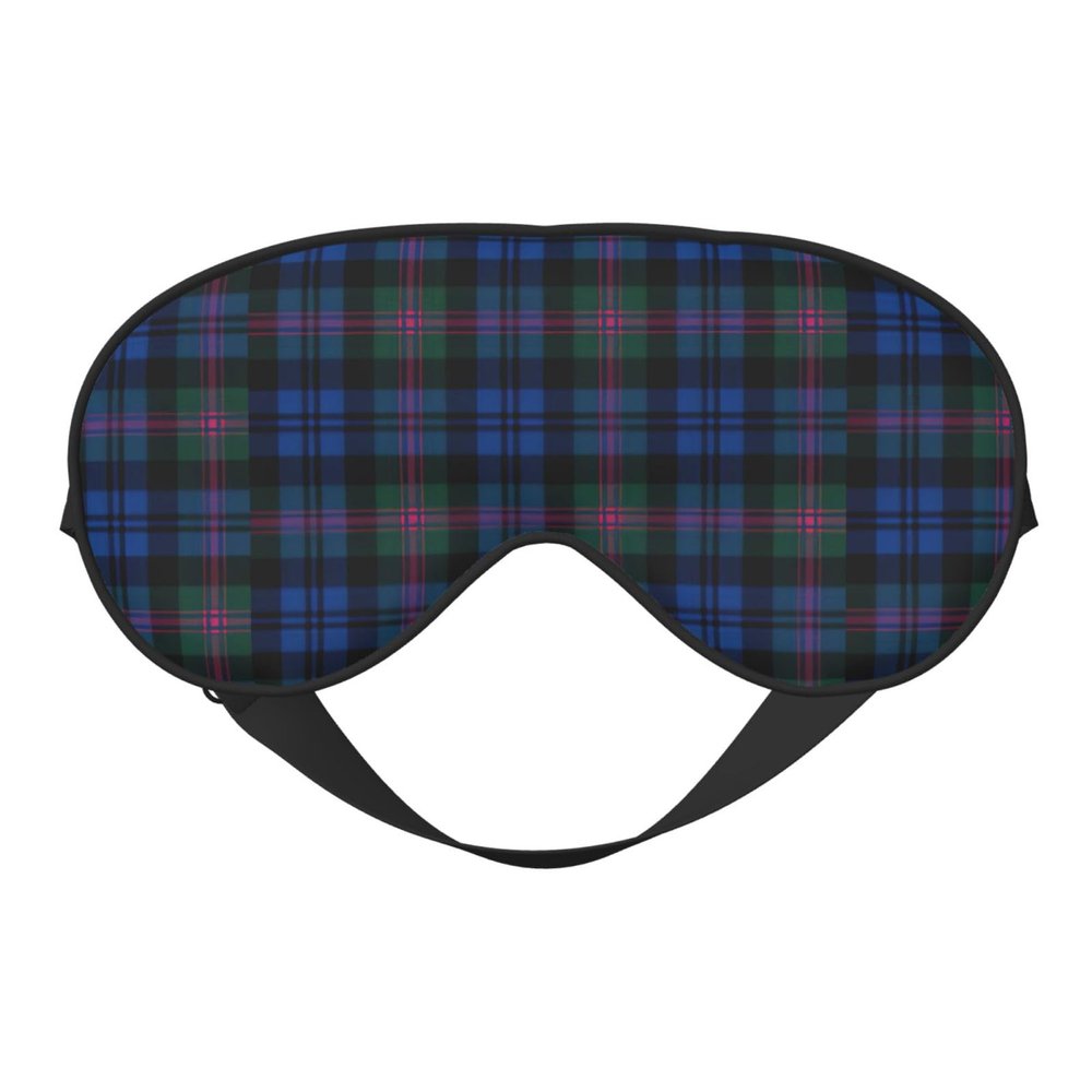 Blue and Green Scottish Tartan Eye Mask, Blackout Eye Mask unisex,Sleep Eye Covers with Adjustable Straps, Travel Eye Mask