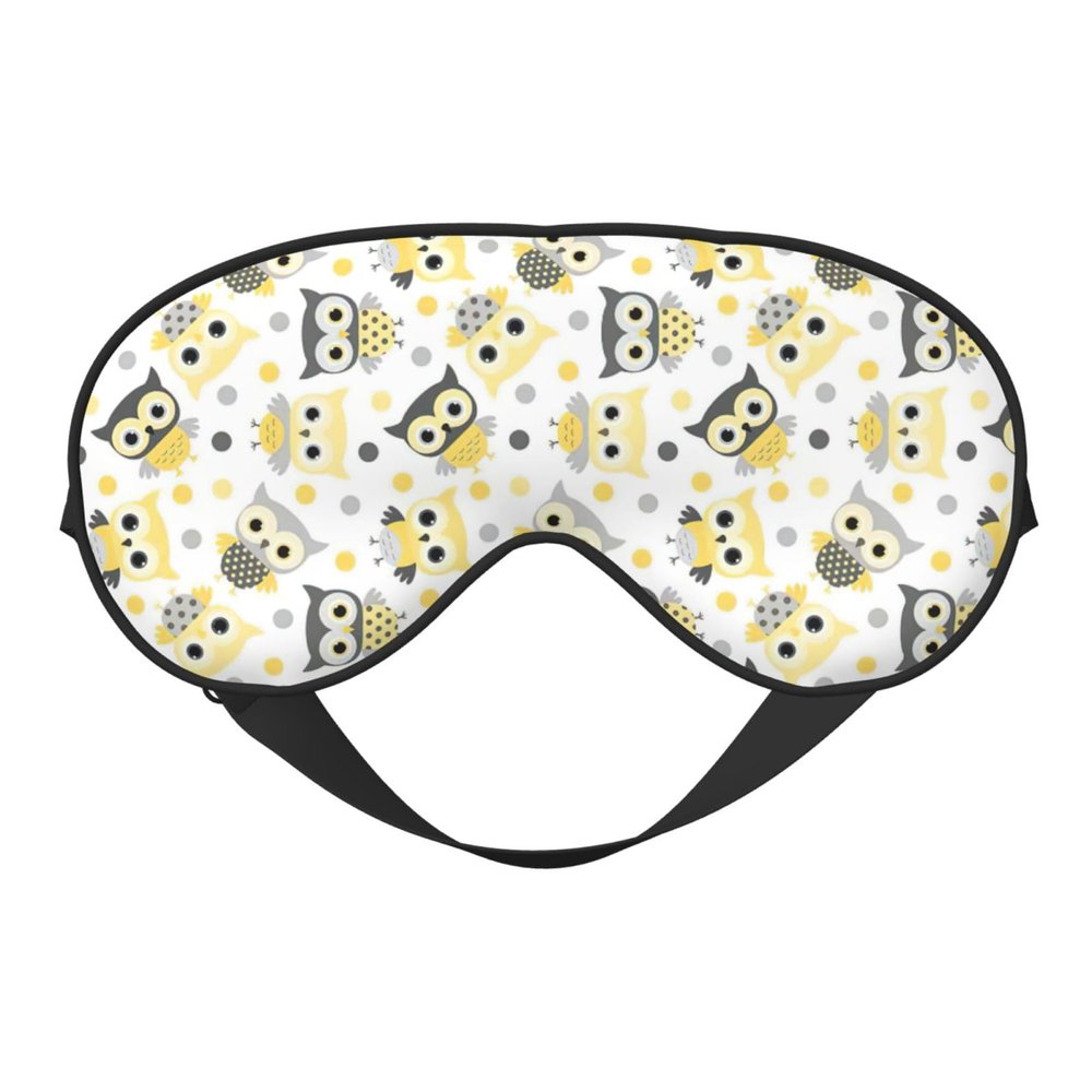 Animal Cartoon Owls Cute Eye Mask, Blackout Eye Mask unisex,Sleep Eye Covers with Adjustable Straps, Travel Eye Mask