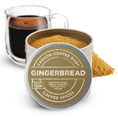 Coffee Dust Flavoring Powder, Gingerbread (120 Servings) - Pumpkin Spice Coffee Dusting Flavor, All Natural Syrup Alternative, Adds Aroma, Taste & Whole30 Wellness to Drinks, Tea & Foods - Creamer Alternative