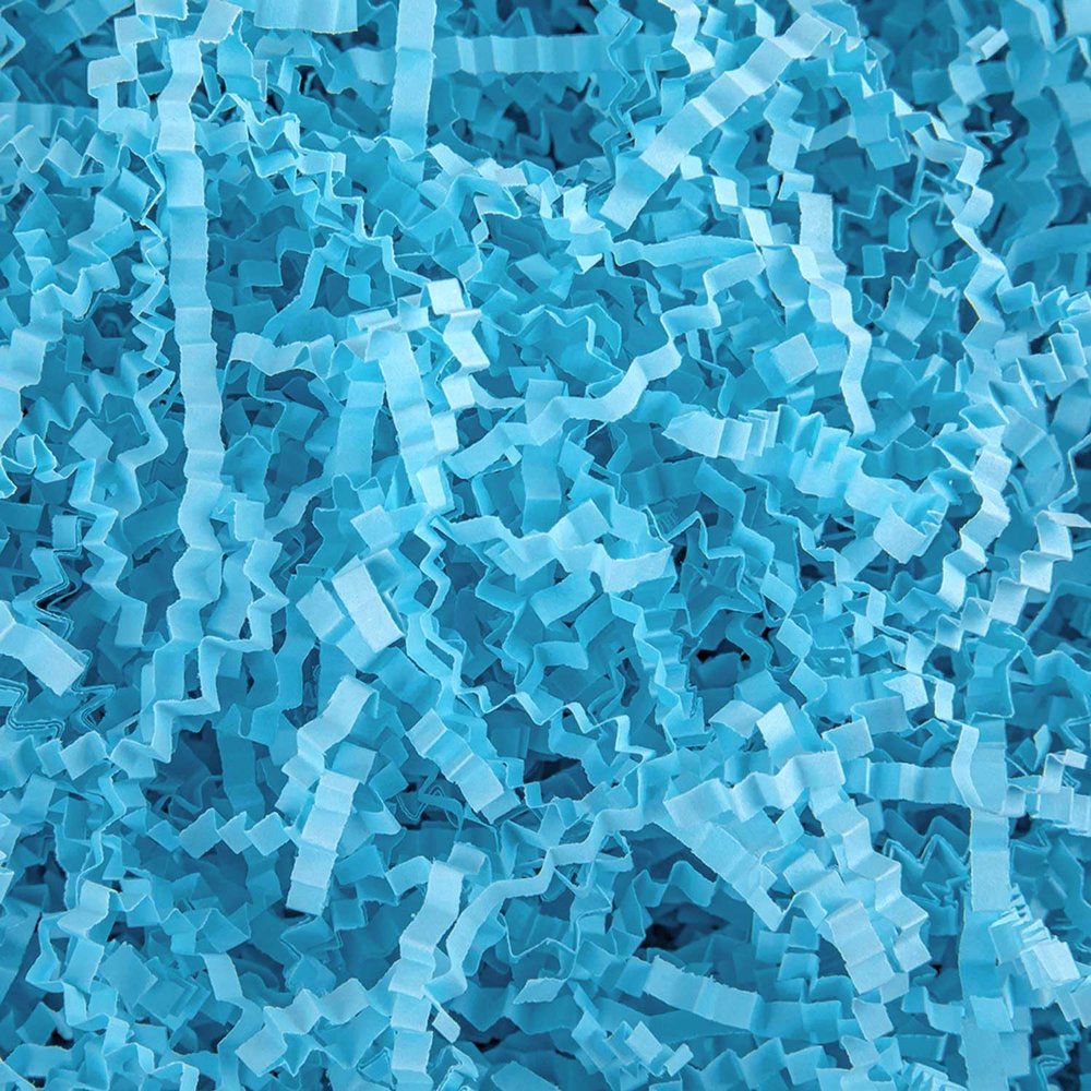 Caleihd 1LB Crinkle Paper Filler Cut Shredded Paper, Gift Box Baskets Wrapping and Filling for Easter, Birthday, Wedding, Christmas Decoration(Blue)