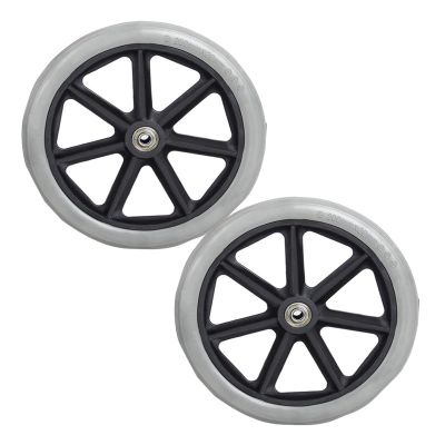 JTPMYFT 6 Inch, 7 Inch, 8 Inch Manual Wheelchair Front Wheel Accessories One Pair of Universal Wheels(Gray,8 inches)