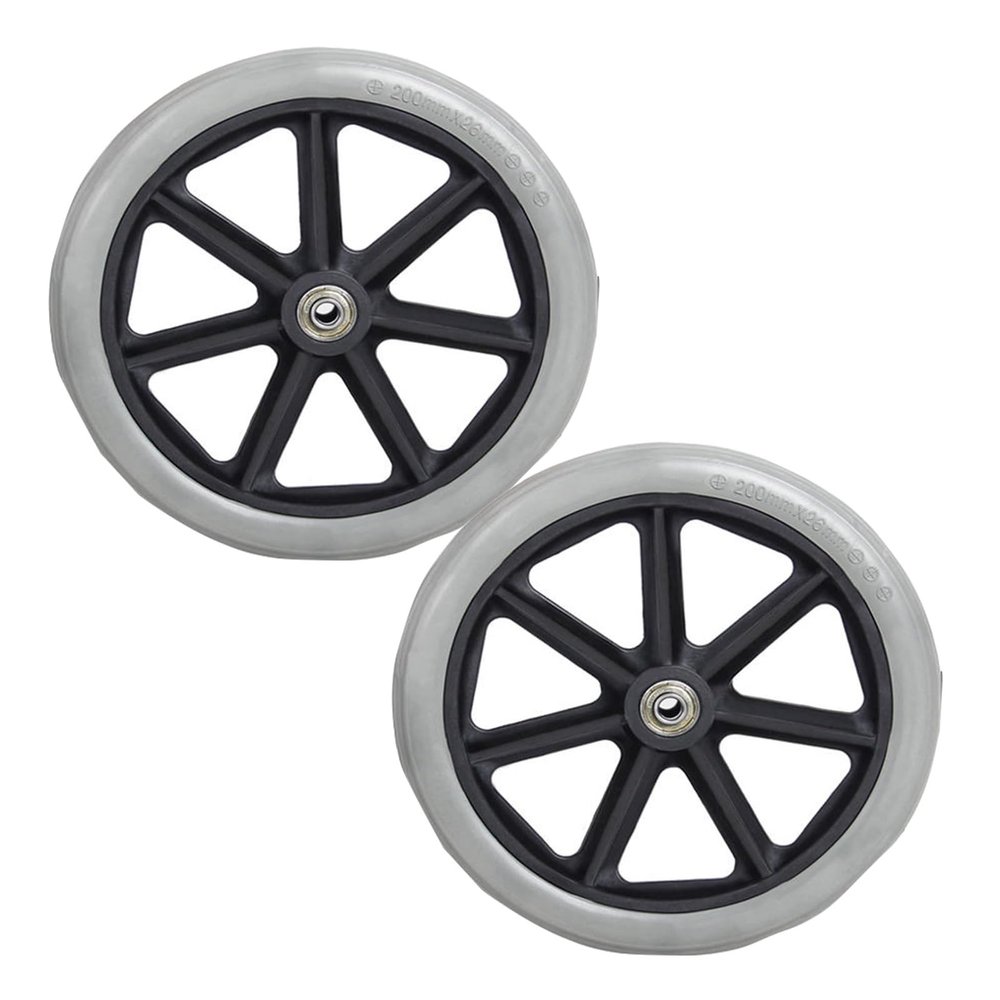 JTPMYFT 6 Inch, 7 Inch, 8 Inch Manual Wheelchair Front Wheel Accessories One Pair of Universal Wheels(Gray,8 inches)