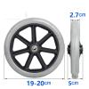 JTPMYFT 6 Inch, 7 Inch, 8 Inch Manual Wheelchair Front Wheel Accessories One Pair of Universal Wheels(Gray,8 inches) view 2