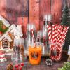 JarThenaAMCS 50Pcs Christmas Plastic Cups with Lids and Straws Red Black Xmas Tree Snowflake Plaid Clear Plastic Cups 12oz Disposable Cups for Christmas Party Supplies view 4