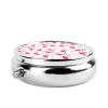 Red Flamingo Pattern Print Round Mini Medicine Storage Box Round Mini Pill Box,Portable Pill Box 3 Compartment view 3