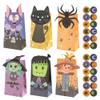 CAIRIAC Halloween Favor Bags Bulk, Halloween Treat Bags for Candy, 24 Pcs Halloween Trick or Treat Goody Gags, Halloween Paper Gift Bag with Halloween Stickers, Halloween Goodie Bags Party Supplies view 1