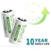 Batteriol CR123A Lithium Batteries 3V, 123 Batteries Lithium 3 Volt, CR17345 High Capacity for Flashlights and Security Devices, Non-Rechargeable (CR123A 12P) view 3
