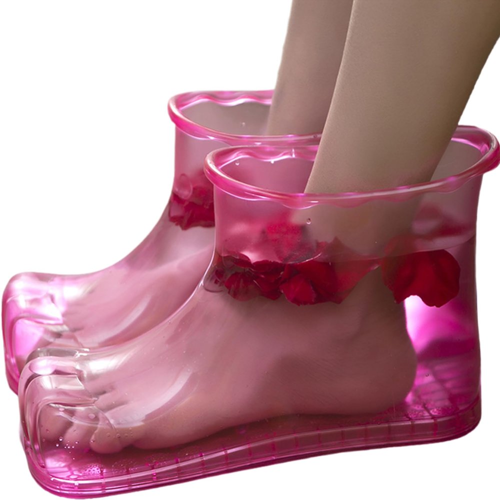 XJKLBYQ Massage Foot Bath Shoes,Foot Soaker Shoes,Water Saving Foot Basin Leakproof  Wearable Foot Soaking Shoes,Plastic Foot Bath Tub for Pedicure Foot Spa