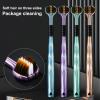 1/4 Pieces Three Sided Toothbrush Autism/Sensory Toothbrush Bristle Travel Toothbrush for Adults Complete Teeth Gum Care Pretty Good Angle Clean Each Tooth, Soft and Gentle 4pcs view 2