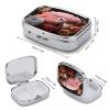 Travel Pill Box Grey Rose-Breasted Cockatoo Printed Rectangle Medicine Box 2 Compartment Medicine Box for Pocket & Purse - Portable Vitamin Medicationbox, Unique Travel Gift view 2