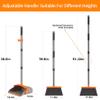 2-Pack is More economical,Upgraded Broom and Dustpan,with 52" Long Handle, Dustpan Teeth with self-Cleaning Function, Indoor and Outdoor Sweeping, Perfect for Home Office (Large Size/Orange /2-Pack) view 2