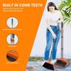 2-Pack is More economical,Upgraded Broom and Dustpan,with 52" Long Handle, Dustpan Teeth with self-Cleaning Function, Indoor and Outdoor Sweeping, Perfect for Home Office (Large Size/Orange /2-Pack) view 3