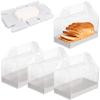 50 Pack Clear Gable Bakery Gift Boxes with Cardboard,Candy Treat Gift Box for Party Pastry Treat Dessert Cookies Birthday Holiday Christmas Valentine Birthday Baby Shower 6.5 x 3.5 x 3.7 Inch view 2