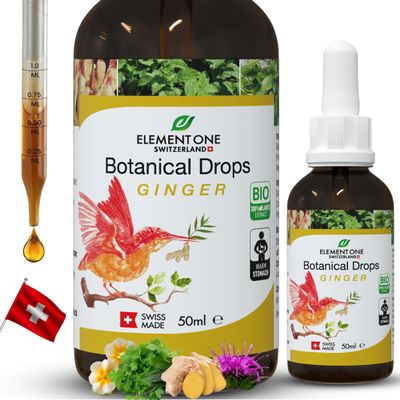 element one Natural Botanical Drops Ginger Support Digestive for Comprehensive Wellness, Support Immune System, Promote Inflammation Relief, and Enhance Blood Circulation (50ml)