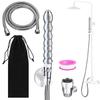 ABSOK Shower Douche Kit, 7 Holes Deep Shower Douche Cleaning System - Regulator & 59in Hose, Silver view 1