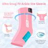 Comfitech Ankle Ice Pack Wrap Sleeve with Large Opening, Reusable Gel Cold Pad for Foot and Heel, Large, 2 Packs, Pink view 4