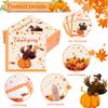 100 Pcs Thanksgiving Paper Napkins,Thanksgiving Cocktail Napkins, Friendsgiving Party Napkins, Fall Autumn Dinner Napkins, Disposable Decorative Pumpkin Turkey Napkin for Baby Shower Party (6.5*6.5) view 3